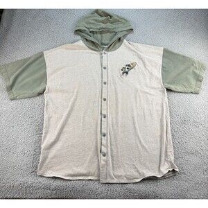 Vintage 90s Acme Clothing Co Taz Looney Tunes Baseball Hooded Shirt Mens XXL 2XL